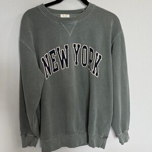John Galt Brandy Melville New  York Sweatshirt Large X-Large green